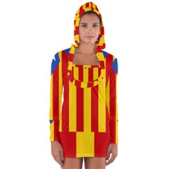 Blue Estelada Catalan Independence Flag Long Sleeve Hooded T-shirt by abbeyz71