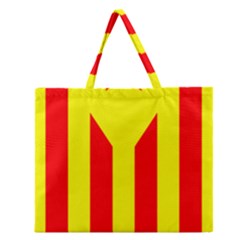 Red Estelada Catalan Independence Flag Zipper Large Tote Bag by abbeyz71