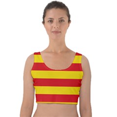 Valencian Nationalist Senyera Velvet Crop Top by abbeyz71