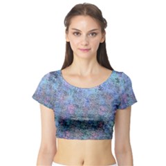 Design Computer Art Abstract Short Sleeve Crop Top