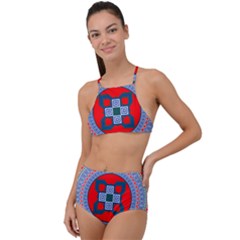 Design Circular Aztec Symbol High Waist Tankini Set by Pakrebo