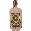 Background Geometric Color Tie Front Two Piece Tankini View2
