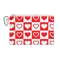 Background Card Checker Chequered Canvas Cosmetic Bag (large) by Pakrebo