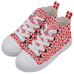 Background Card Checker Chequered Kids  Mid-top Canvas Sneakers by Pakrebo