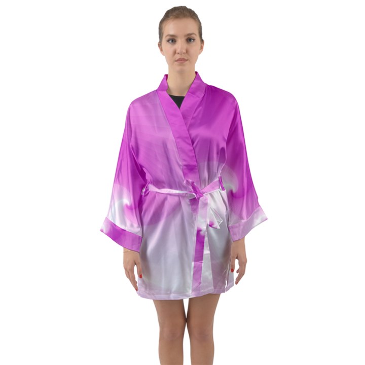 Abstract Spiral Pattern Background Long Sleeve Kimono Robe