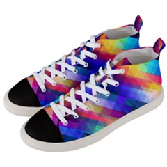 Abstract Background Colorful Pattern Men s Mid-top Canvas Sneakers by Pakrebo