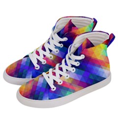 Abstract Background Colorful Pattern Men s Hi-top Skate Sneakers by Pakrebo