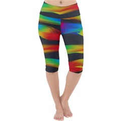 Colorful Background Lightweight Velour Cropped Yoga Leggings by Pakrebo