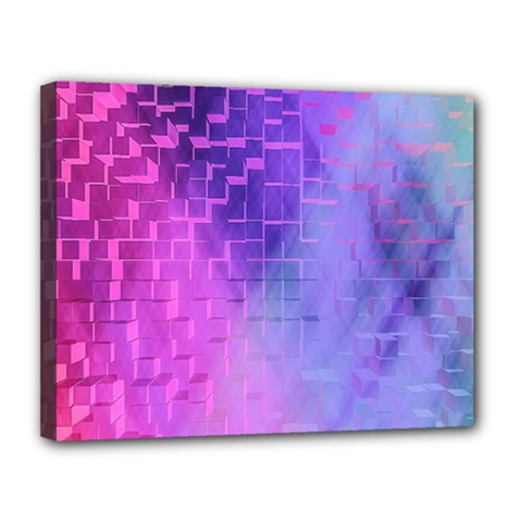 Texture Cell Cubes Blast Color Canvas 14  X 11  (stretched) by Pakrebo