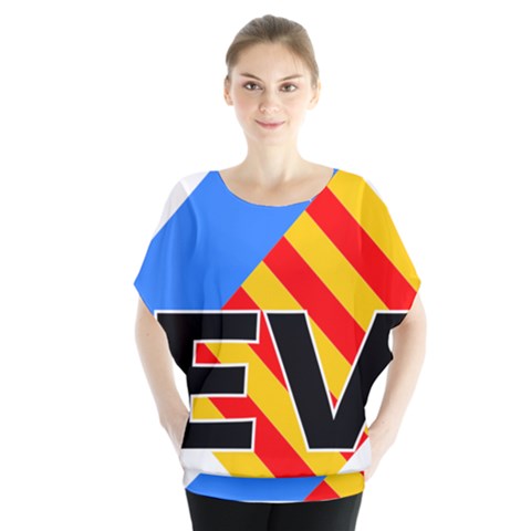 Logo Of Valencian Left Political Party Batwing Chiffon Blouse by abbeyz71