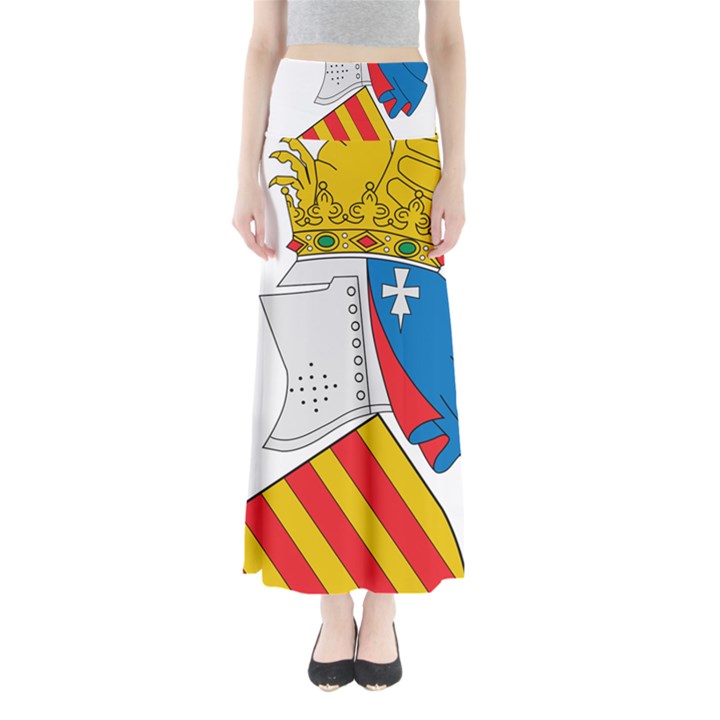 Flag Map of Valencia Full Length Maxi Skirt