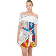 Flag Map Of Valencia Off Shoulder Chiffon Dress by abbeyz71