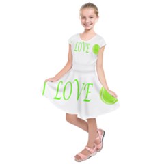 I Lovetennis Kids  Short Sleeve Dress by Greencreations