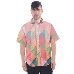 Background Geometric Triangle Men s Short Sleeve Shirt