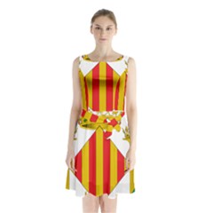 City Of Valencia Coat Of Arms Sleeveless Waist Tie Chiffon Dress by abbeyz71