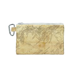 Vintage Map Background Paper Canvas Cosmetic Bag (small) by Pakrebo