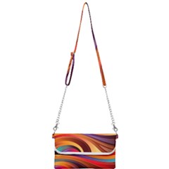 Abstract Colorful Background Wavy Mini Crossbody Handbag by Pakrebo