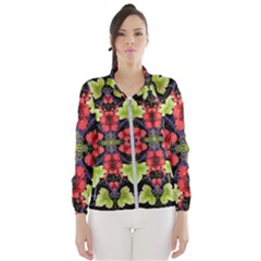 Pattern Berry Red Currant Plant Windbreaker (women)