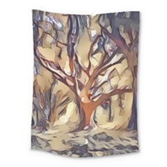 Tree Forest Woods Nature Landscape Medium Tapestry by Pakrebo