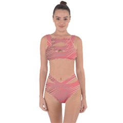 Palms Shadow On Living Coral Bandaged Up Bikini Set  by LoolyElzayat