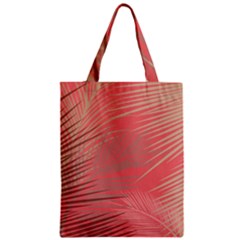 Palms Shadow On Living Coral Zipper Classic Tote Bag by LoolyElzayat