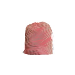 Palms Shadow On Living Coral Drawstring Pouch (xs) by LoolyElzayat