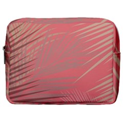 Palms Shadow On Living Coral Make Up Pouch (large) by LoolyElzayat