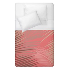 Palms Shadow On Living Coral Duvet Cover (single Size) by LoolyElzayat