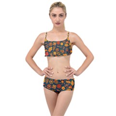 Pattern Background Ethnic Tribal Layered Top Bikini Set by Pakrebo