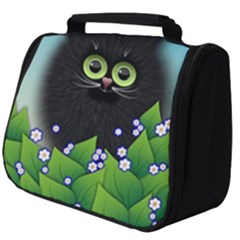 Kitten Black Furry Illustration Full Print Travel Pouch (big) by Pakrebo