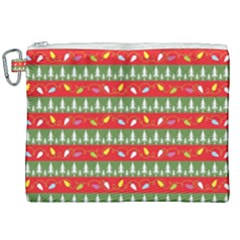 Christmas Papers Red And Green Canvas Cosmetic Bag (xxl) by Pakrebo