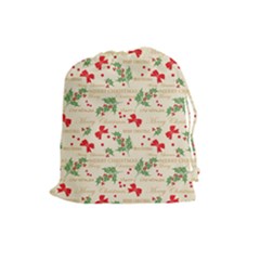 Christmas Paper Scrapbooking Drawstring Pouch (large)