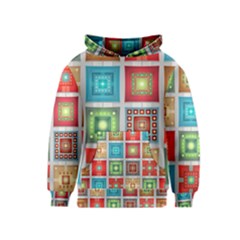 Tiles Pattern Background Colorful Kids  Pullover Hoodie by Pakrebo