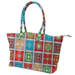 Tiles Pattern Background Colorful Canvas Shoulder Bag by Pakrebo