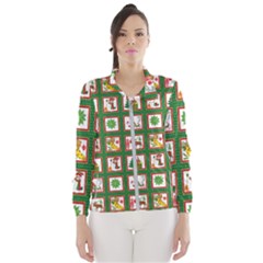 Christmas Paper Christmas Pattern Windbreaker (women)