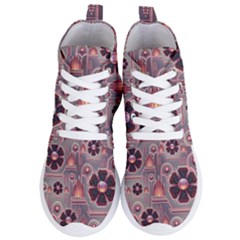 Background Floral Flower Stylised Women s Lightweight High Top Sneakers by Pakrebo