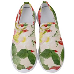 Christmas Bird Floral Berry Men s Slip On Sneakers by Pakrebo