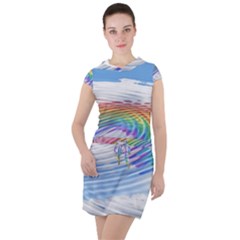Rainbow Clouds Intimacy Intimate Drawstring Hooded Dress by Pakrebo