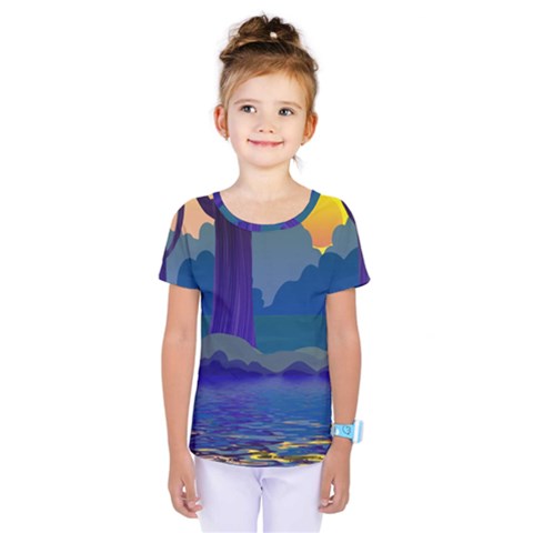 Illustration Vector Forest Nature Kids  One Piece Tee by Pakrebo
