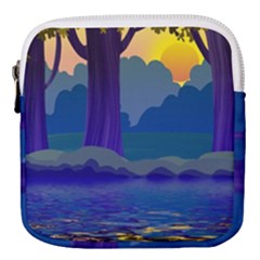 Illustration Vector Forest Nature Mini Square Pouch by Pakrebo