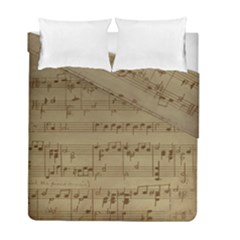 Vintage Sheet Music Background Duvet Cover Double Side (full/ Double Size)