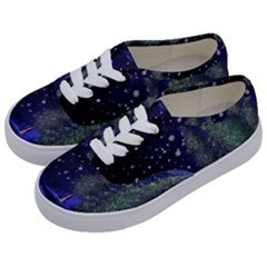 Winter Wonderland Night Snow Kids  Classic Low Top Sneakers by Pakrebo