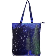 Winter Wonderland Night Snow Double Zip Up Tote Bag by Pakrebo