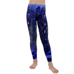 Winter Wonderland Night Snow Kids  Lightweight Velour Leggings by Pakrebo