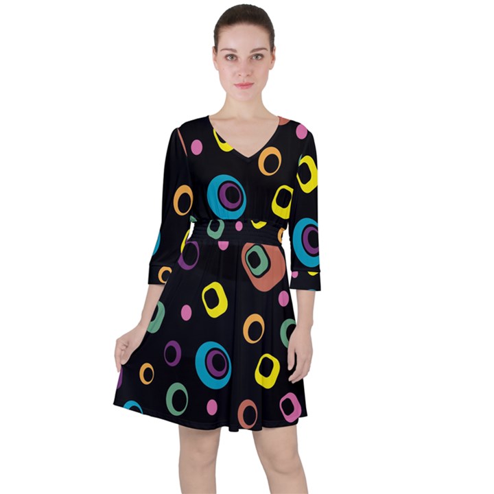 Abstract Background Retro 60s 70s Ruffle Dress