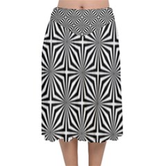 Background Pattern Halftone Velvet Flared Midi Skirt by Pakrebo