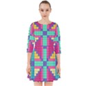 Checkerboard Squares Abstract Smock Dress View1