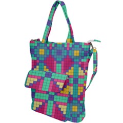 Checkerboard Squares Abstract Shoulder Tote Bag by Pakrebo
