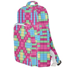 Checkerboard Squares Abstract Double Compartment Backpack by Pakrebo