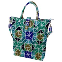 Mosaic Triangle Symmetry Buckle Top Tote Bag